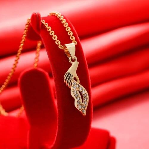Gligli Small Necklaces For Women/Girl Gold Color Pendant Thin Chain Jewelry Ladies Festival Gift