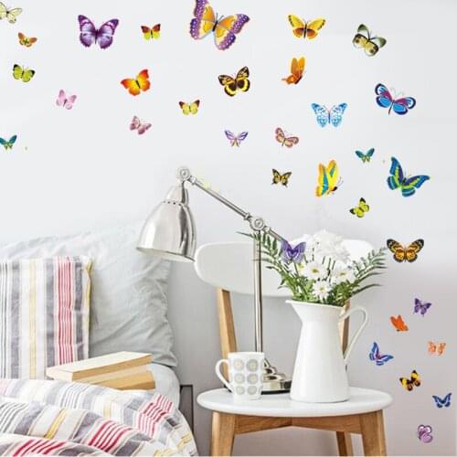 Cartoon Insect Wall Stickers Girls Room Home Decals Childrens Baby Room Decor Aesthetic DIY Self Adhesive Wallpaper