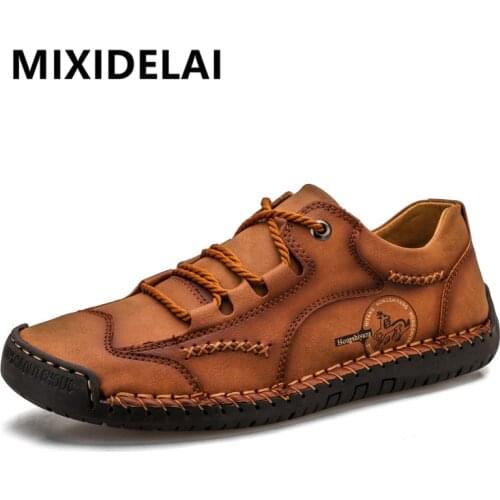 Handmade Mens Casual Shoes Leather Mens Moccasins Loafers Outdoor Men Driving Shoes Non-slip Mens Sneakers Zapatillas Hombre