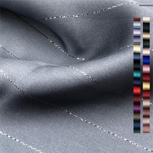 Soft Silver Stripes Satin Fabric Shiny Draping Well Polyester Fabric by the meter For Shirts Nightgown Bathrobe Clothes