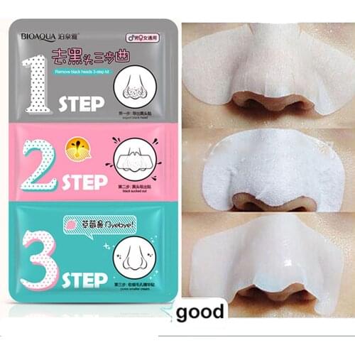 Blackhead Sticker Set Pig Nose Mask Remove Blackhead Acne Remover Clear Black Head 3 Step Kit Beauty Clean Face Care Cosmetic