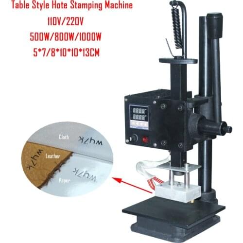 Table style hot stamping Machine leath stamping machine logo bronzing machine 57/810/1013 PU stamping machine SHENLIN 110/220V