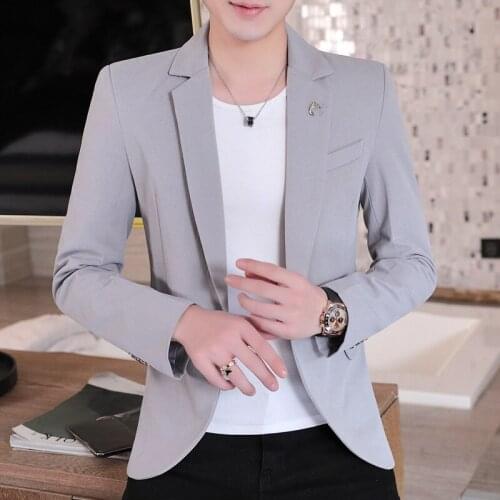 2022 Mens Spring New Solid Color blazer Youth Slim Casual blazer