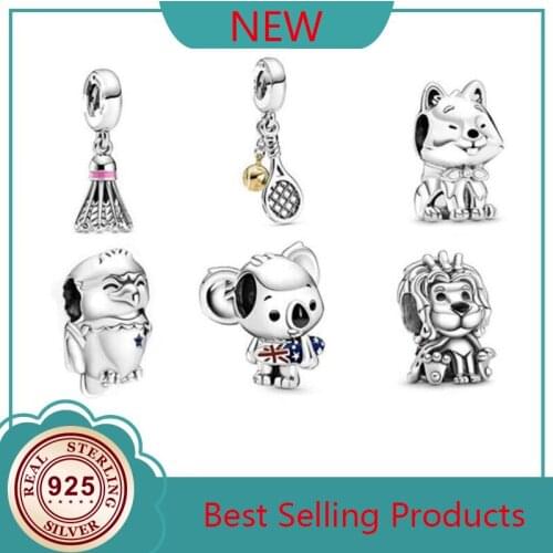 2020 Pre-Autumn New Arrival Tennis Racket & Ball Dangle Charm fit Original Pan Bracelet For Women DIY Jewelry Making