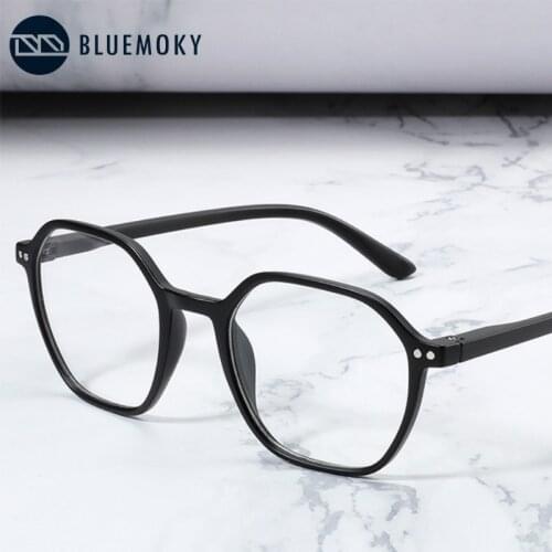 BLUEMOKY Anti Blue Light Glasses Women Oversize Hexagon Computer Spectacles Frame Men Blue Light Blocking Optical Myopia Eyewear