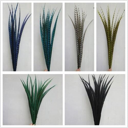 Wholesale 10-100pcs/select natural Lady Amherst Pheasant Feather 36-40inch/90-100cm Decorative Performance Accessories Carnival