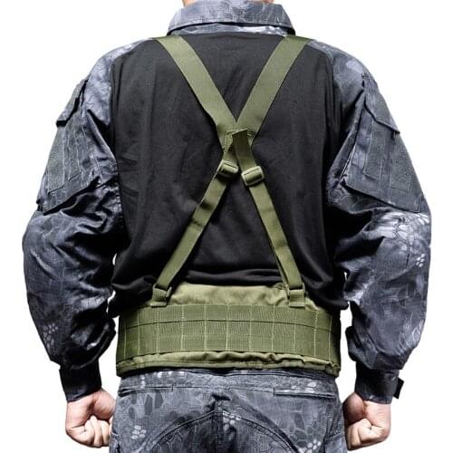 Outdoor Army Military Fan special belt Tactical Molle Belt Nylon Portable combat Girdle EAS H-shaped Adjustable Soft Padded Gear