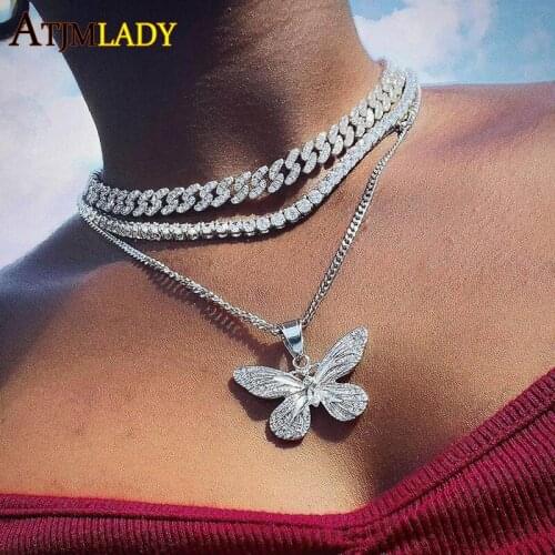 Iced Out bling Cuban chain Necklace 9mm big heavy Hip hop Jewelry Choker two tone Color Rhinestone CZ Clasp women Mens Necklaces