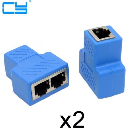 RJ 45 connector, STP UTP Cat6 RJ45 8P8C Plug To Dual RJ45 Splitter Network Ethernet Switcher Adapter