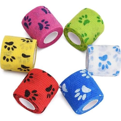 Cartoon Pattern Self Adhesive Bandage Self Adherent Wrap Non-Woven Cohesive Bandages for Ankle Sprains Swelling Pet 4.5M