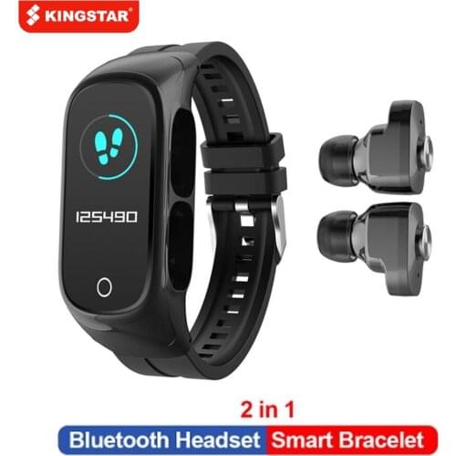 KINGSTAR Smart Watch 2 In1 Multifunctional Wireless TWS Bluetooth Earphone Bracelet Fitness Tracker Wristband Headset For Sports