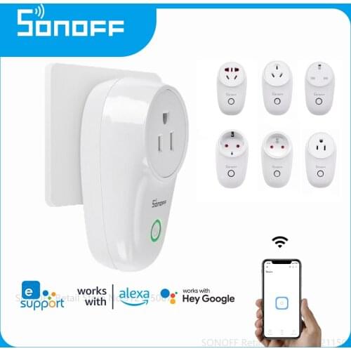 SONOFF S26 R2 EU/ US/ UK /FR/AU/IL/BR/CN/DE/CH/IT Wifi Plug Smart Socket Remote Control Smart Home Works With Google Home Alexa