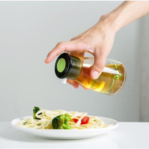 Glass Oil Bottle Kitchen Leakproof Oil Tank Household Pressing Type Small Oil Control Pot Soy Sauce Vinegar Seasoning Jar