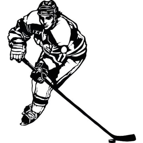 Fashion Ice Hockey Sports High-quality Decals Car Window Decoration Personality Pvc Waterproof Decals Black/white, 13cm*12cm