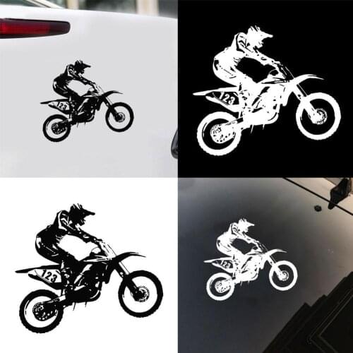 Motocross Stunts Motorcycle Reflective Car Truck Vehicle Decals Sticker Decor