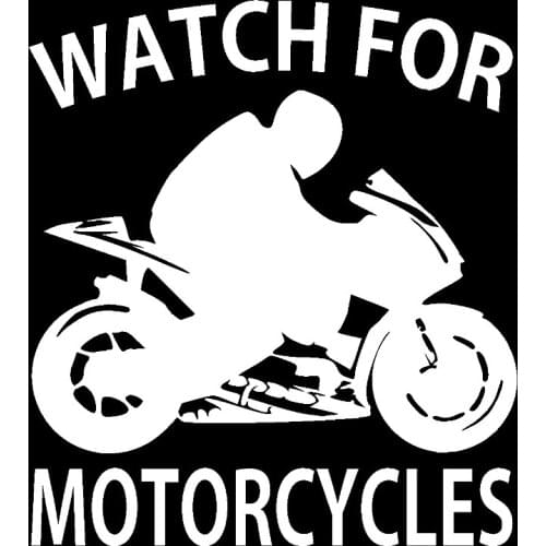 17*15.2cm Watch for motorcycles sportbike vinyl decal sticker Funny Car Window Bumper Novelty JDM Drift Vinyl Decal Sticker