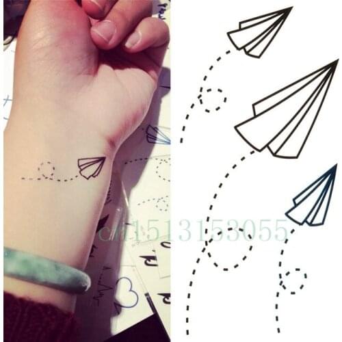 Waterproof Temporary Tattoo Sticker Arrow paper plane feather body art tatto flash tatoo fake tattoos for girl women men