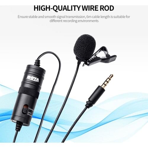 BY-M1 Omnidirectional Wired Microphone 3.5mm Microphone Clip-type Microphone for Laptop Mobile Phone Digital Camera