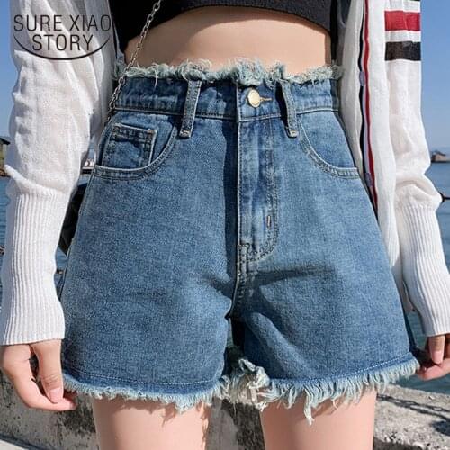 2021 Summer Fashion Plus Size Black Womens Denim Shorts Summer Basic Denim Shorts Women High-Waisted Jeans for Women 9403 50