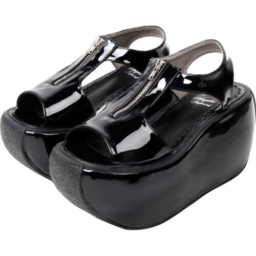 Angelic imprint woman lolita cosplay punk shoes lady high heels pumps girl princess summer dress party sandals 10cm heels 8531