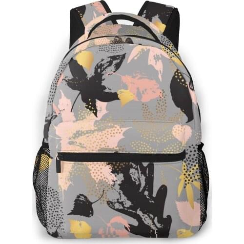 Women Backpack with Multiple Using Women Backpacks Autumn Monochrome Leaves Female School Bag Girls Travel Bag