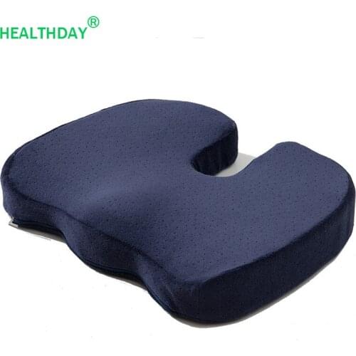 Winter Coccyx Pillow Anti Hemorrhoids Memory Foam Velvet Fabric U-shaped Orthopedic Comfort Foam Tailbone Office Chair Cushion