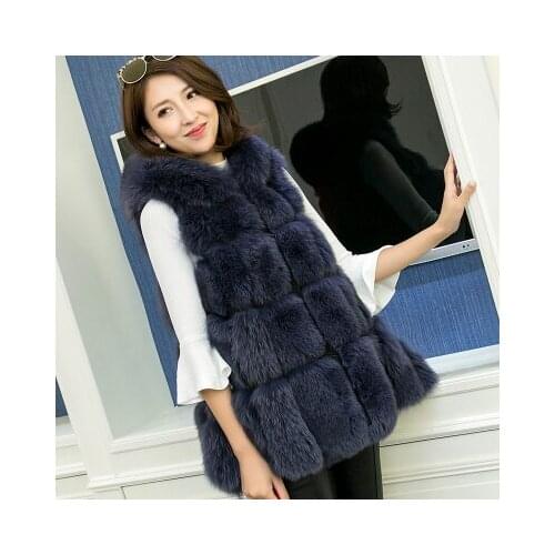New winter fox fur coat, long vest vest even leather hat free shipping