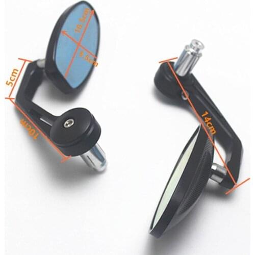 1 Pair Universal Handle Bar End Rearview Side Mirrors for CNC Aluminum Motorcycle Side Rearview Mirrors Accessories
