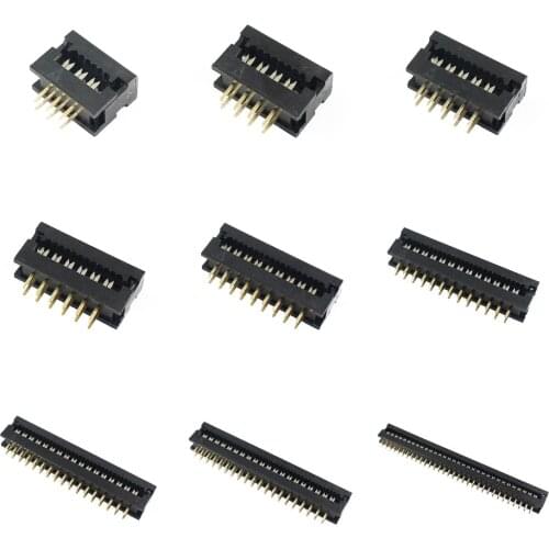 10pcs 2mm 2.0mm Pitch 44 Pin FD Male Header Double Row Straight DIP IDC Transition Connector For 1.0mm Pitch 44P Flat Cable