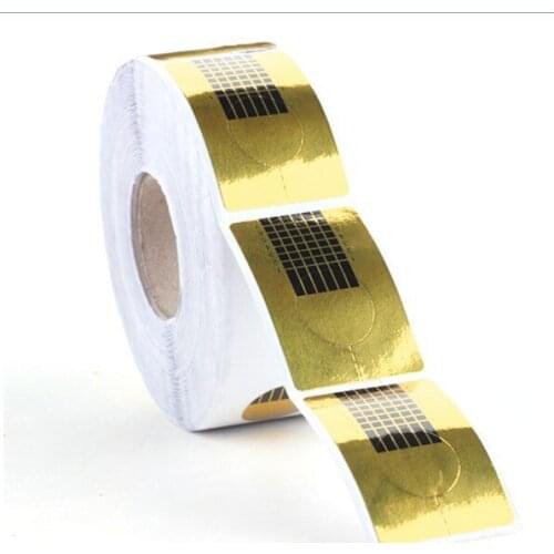 100Pcs Golden Nail Art Tips Extension Forms Guide French DIY Acrylic UV Gel Kit,free shipping, wholesale-factory price