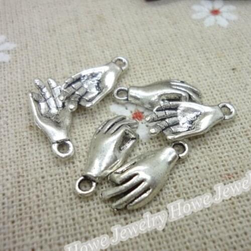 120 pcs Vintage Charms Hand Pendant Antique silver Fit Bracelets Necklace DIY Metal Jewelry Making