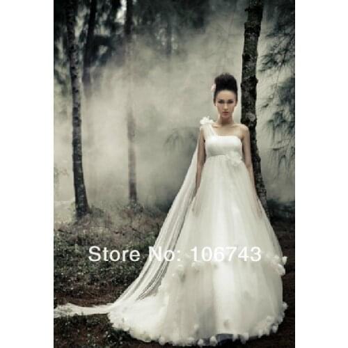 2018 Floor-length A-line Limited Bridal gown Custom one shoulder Flowers Maternity Pregnant Woman mother of the bride dresses