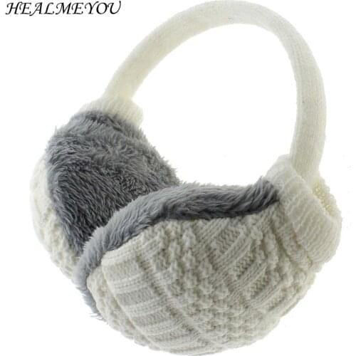 2018 Winter Earmuffs For Women Man Adult Earwarmers Ear Muffs Earflap Warmer Headband Round Ear Cover Knitted Plush Hot Sale
