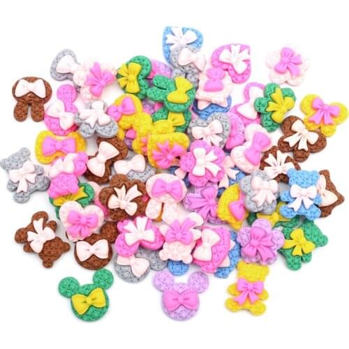 30pcs Mixed Color Various Shapes Resin Crafts Christmas Decoration Flatback Cabochon Embellishment For Scrapbook DIY Accessoris