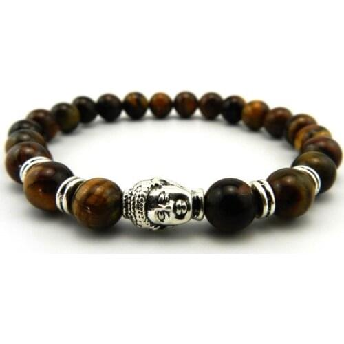 8mm multicolor nature Agate Onyx Chakra Healing Reiki Buddha Yoga Bracelet elastic adjustable Volcanic Stone Bangles yfg3