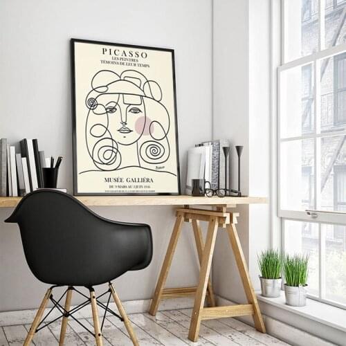 Picasso Abstract Line Posters And Prints Print Celebrity Stick Figure Pictures Living Room Home Decoration Canvas Painting Mural