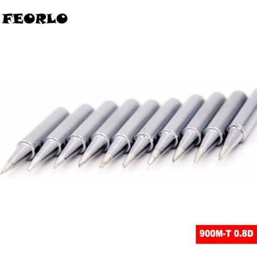 FEORLO Lead-free Solder Iron Tip 900M-T For Hakko 933.376.907.913.951,898D,852D+,atten,quick,Lukey 852D Soldering Rework Station