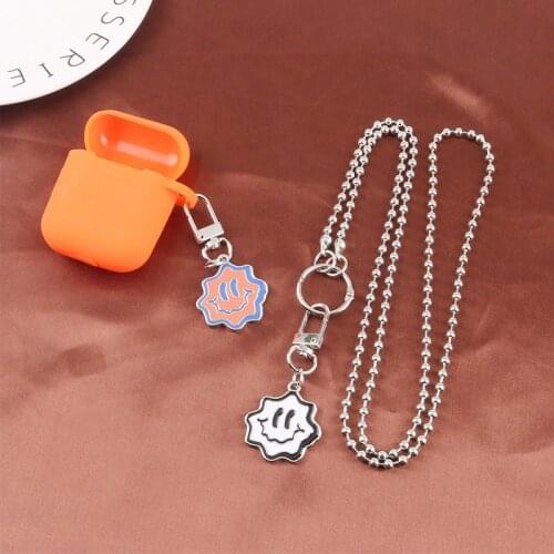 Cartoon Color Smiley Face Keychain Women Couple Punk Metal Clothing Hanging Chain Cute Bag Car Charm Keyring Gifts