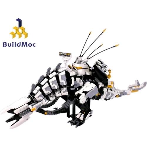 Buildmoc Super Horizon Dawn Thunder Tooth Mechanical Monster Series Building Blocks toys for children gifts