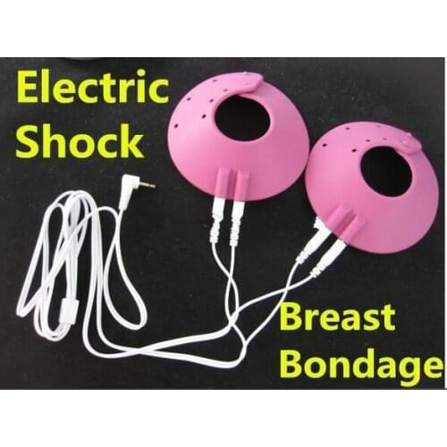Electric Shock Breast Therapy Cups pad Stimulator Teaser Electroshock Erotic Adult Paccessories for female with cable