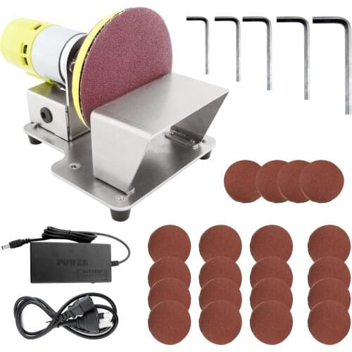 Electric Rotary Polisher Table Disc Sander with 7 Variable Speed 20 Pieces 3-Inch Sanding Discs for Polishing Grinding Finishing