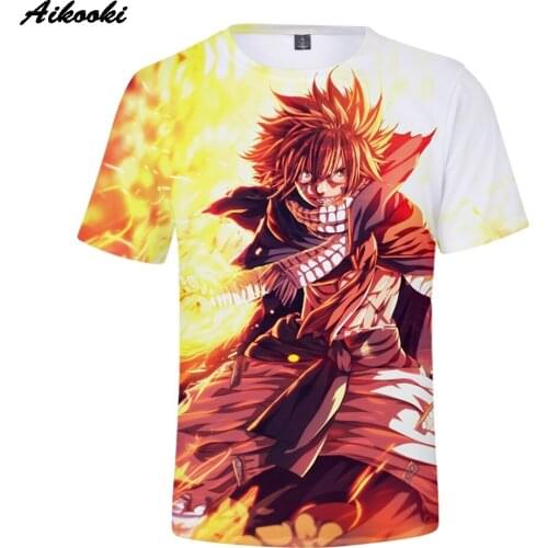 Hot sale anime 3D printed fairy tail men women T-shirt summer fashion Kpop hip-hop street wild casual brand short-sleeved shirt
