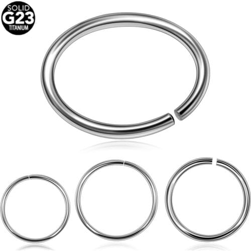 Hot Sale 1PC Titanium Seamless Hinged Nose Hoop Rings Ear Septum Cartilage Tragus Helix Piercing Charming Jewelry 20g&18g