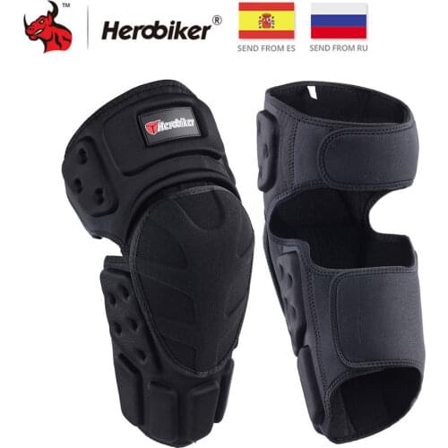 HEROBIKER Motorcycle Knee Pads Motocross Knee Protector Guard Moto Knee Protector Protective Gear Motorbike Ridng Knee Black