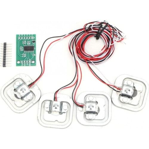 HX711 Module + 4 Pcs Personal 50Kg Half-bridge Strain Gauge Weighting Sensor Set 24-bit High-accuracy A/D Converter Chip