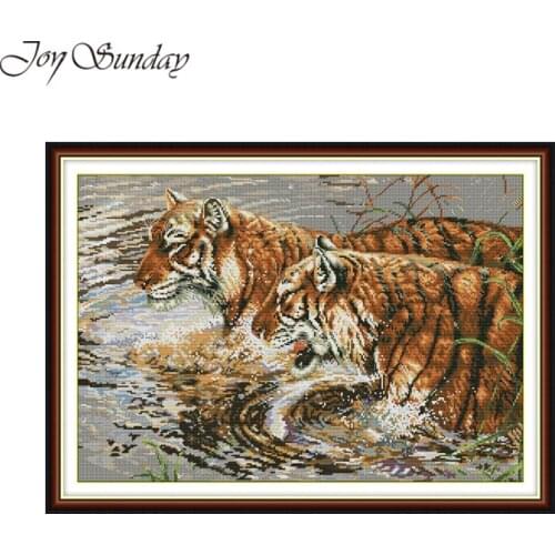 Joy Sunday Concomitance Counted Cross Stitch Animal Paintings Aida Fabric 14CT 11CT DIY DMC Handwork Embroidery kit Needlework