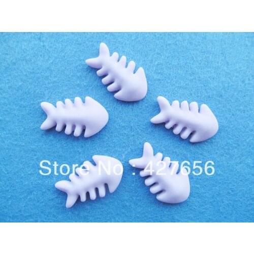 20pcs 15.80mmx26.38mm Resin Apple Green/Purple Abrazine Fishbone Blank Cabochon Charm Finding,DIY Accessory Jewellery Making