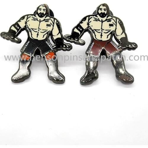 China supplier black metal hard enamel man pin badge