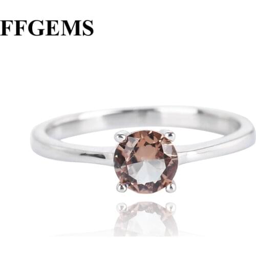 FFGems Simple Zultanite Rings Genuine 925 Sterling Silver Created Diaspore Color Change for Women Wedding Party Fine Jewelry