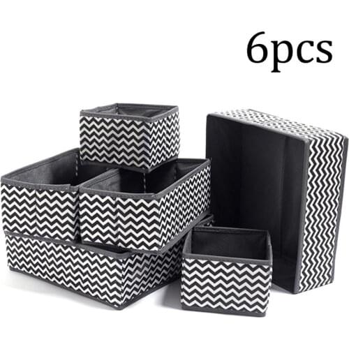 Underwear storage box socks clothes storage bag non-woven folding storage bag 6 sets of 3 sizes of storage box